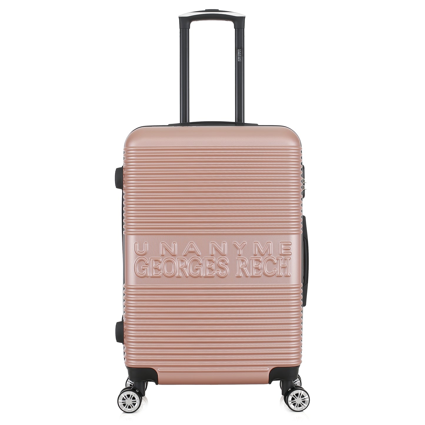 Valise rose de notre collection Georges Rech, Milan, taille M, de face
