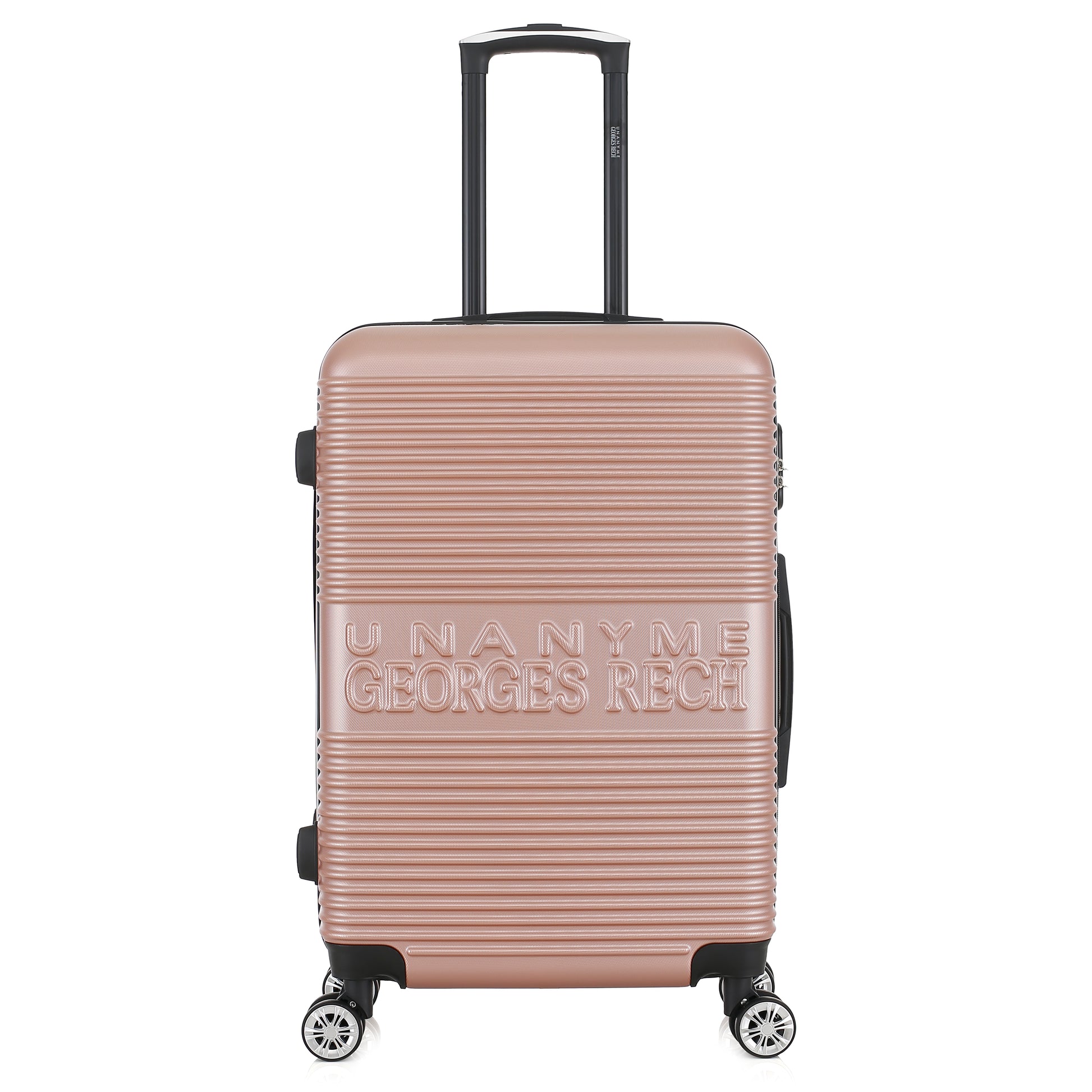 Valise rose de notre collection Georges Rech, Milan, taille M, de face
