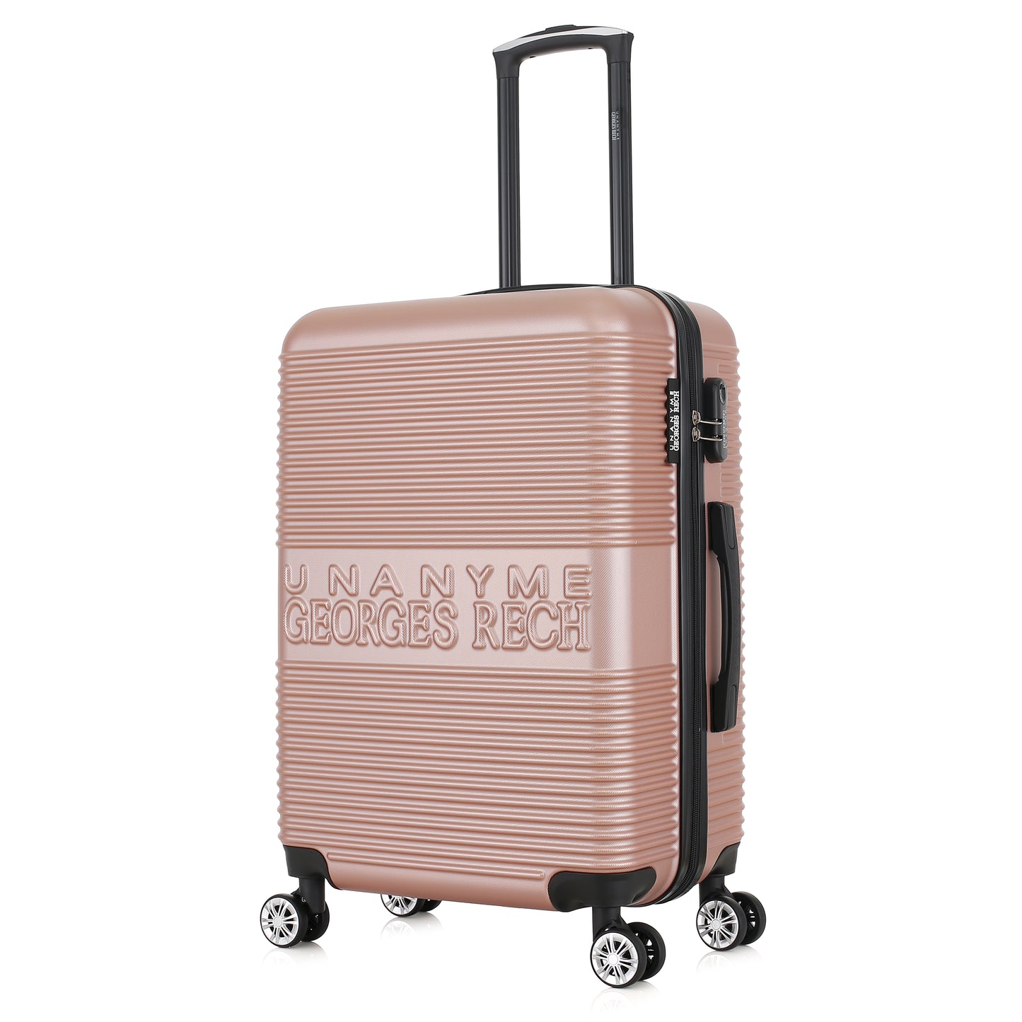 Valise rose de notre collection Georges Rech, Milan, taille M, de 3/4