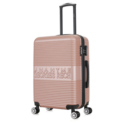 Valise rose de notre collection Georges Rech, Milan, taille M, de 3/4