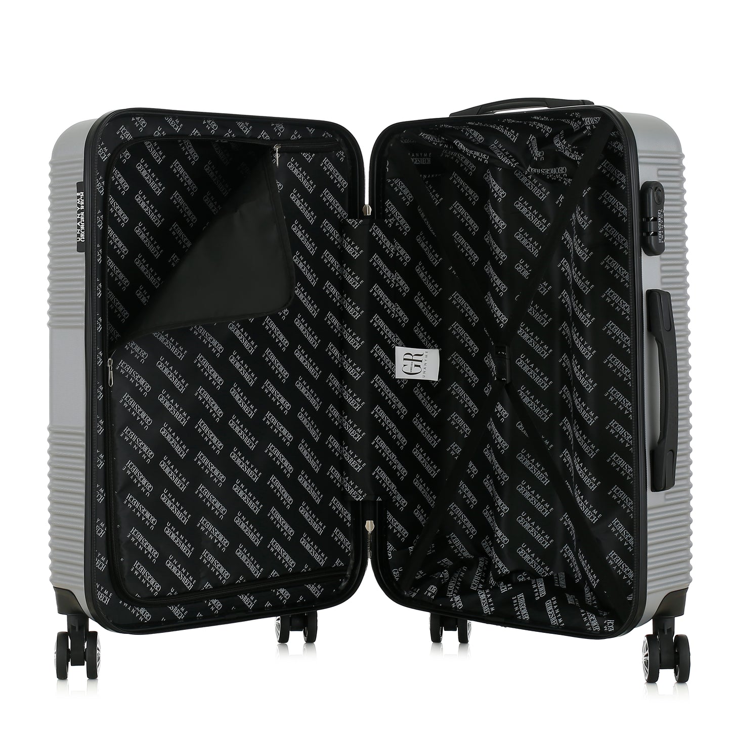 Valise silver de notre collection Georges Rech, Milan, taille M, ouverte