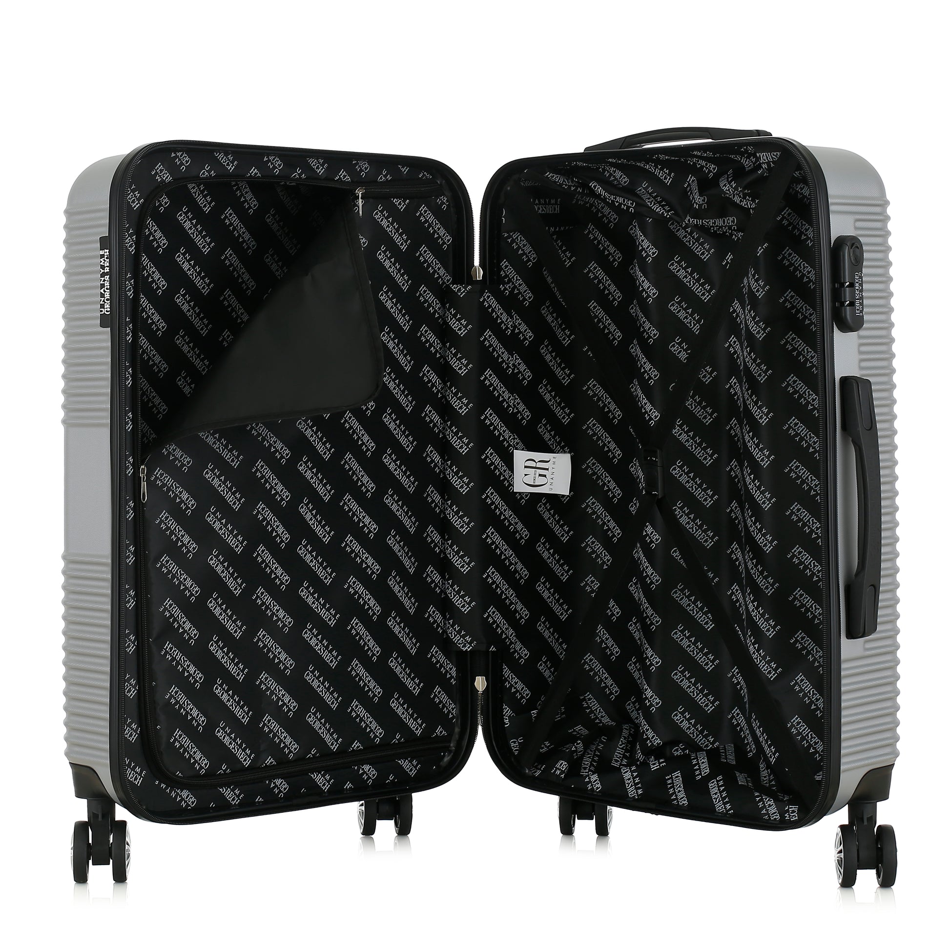 Valise silver de notre collection Georges Rech, Milan, taille M, ouverte