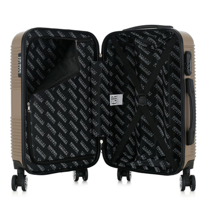 Valise beige de notre collection Georges Rech, Milan, taille S, ouverte