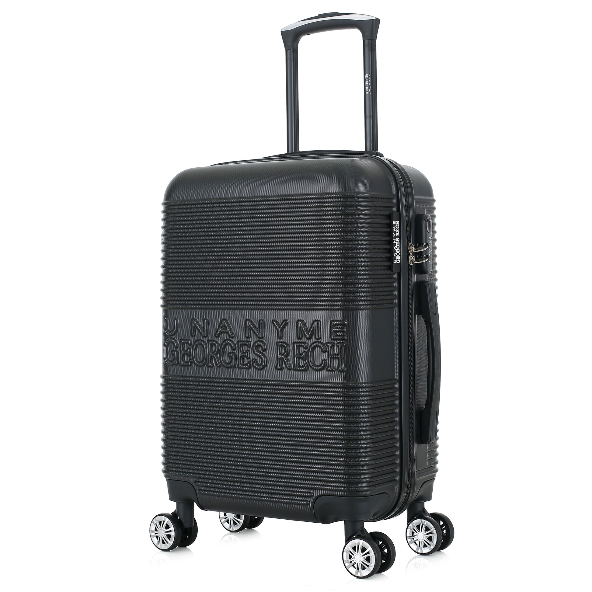 Valise noire de notre collection Georges Rech, Milan, taille S, de 3/4