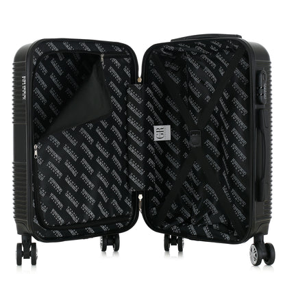 Valise noire de notre collection Georges Rech, Milan, taille S, ouverte