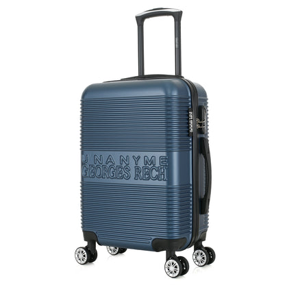 Valise bleue de notre collection Georges Rech, Milan, taille S, de 3/4