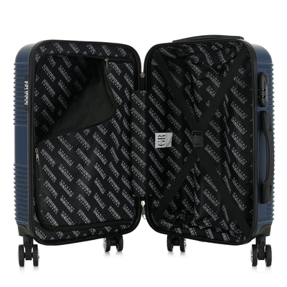 Valise bleue de notre collection Georges Rech, Milan, taille S, ouverte