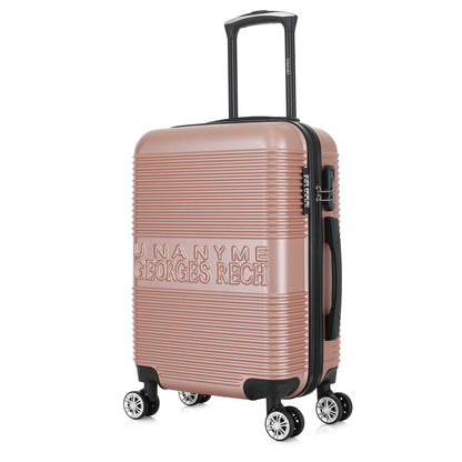 Valise rose de notre collection Georges Rech, Milan, taille S, de 3/4