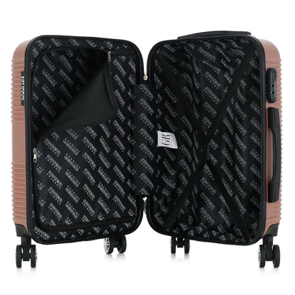 Valise rose de notre collection Georges Rech, Milan, taille S, ouverte