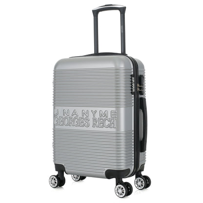 Valise argenté de notre collection Georges Rech, Milan, taille S, de 3/4