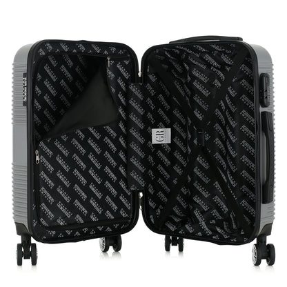 Valise argenté de notre collection Georges Rech, Milan, taille S, ouverte