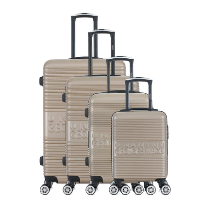 Set de 4 valises beige de notre collection Georges Rech, Milan, de face
