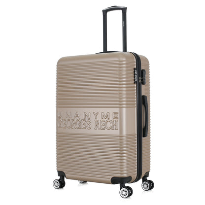 Grande valise beige de 3/4
