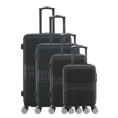 Set de 4 valises noires de notre collection Georges Rech, Milan, de face