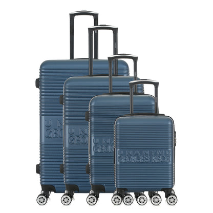 Set de 4 valises bleues de notre collection Georges Rech, Milan, de face
