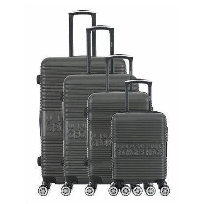 Set de 4 valises grises de notre collection Georges Rech, Milan, de face
