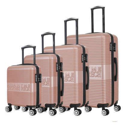 Set de 4 valises roses de notre collection Georges Rech, Milan, de côté
