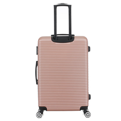 Grande valise rose de dos
