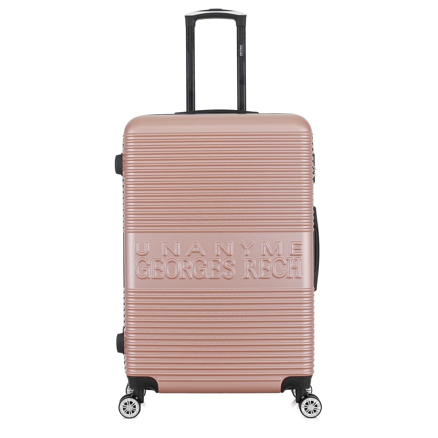 Grande valise rose de face
