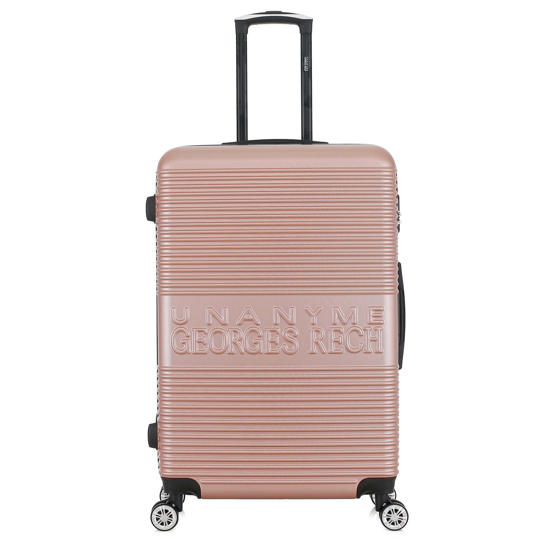 Grande valise rose de face
