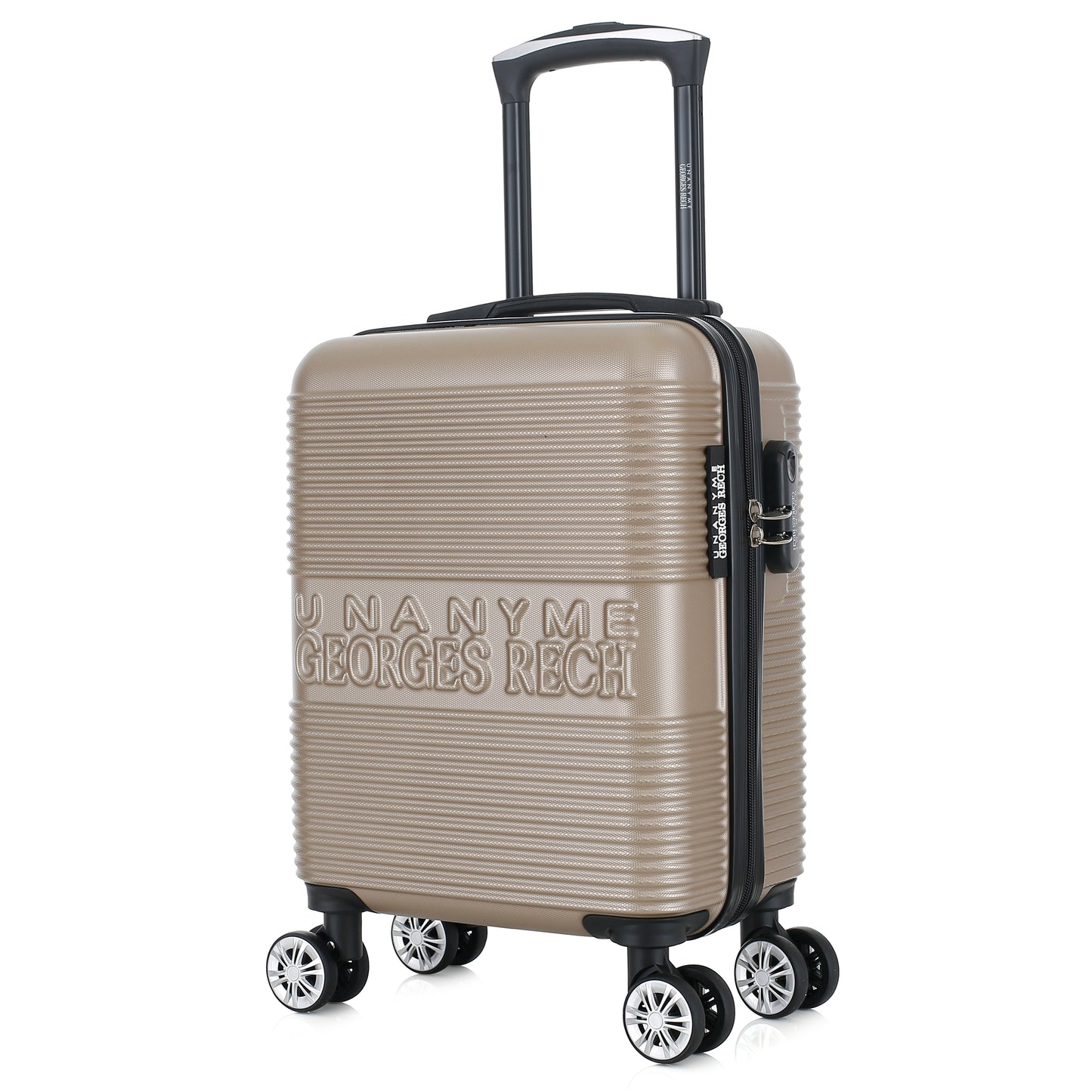 Valise beige de notre collection Georges Rech, Milan, taille XS, de 3/4