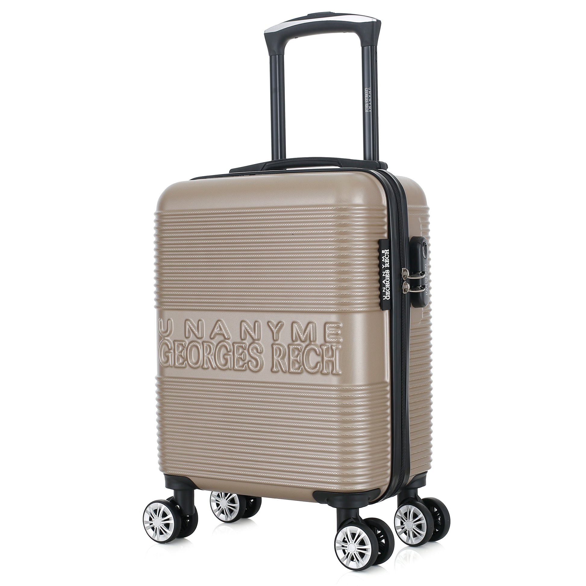 Valise beige de notre collection Georges Rech, Milan, taille XS, de 3/4