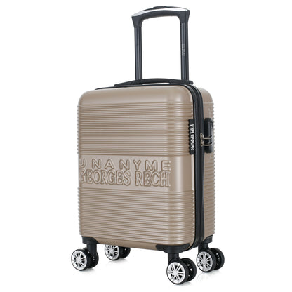 Valise beige de notre collection Georges Rech, Milan, taille XS, de 3/4