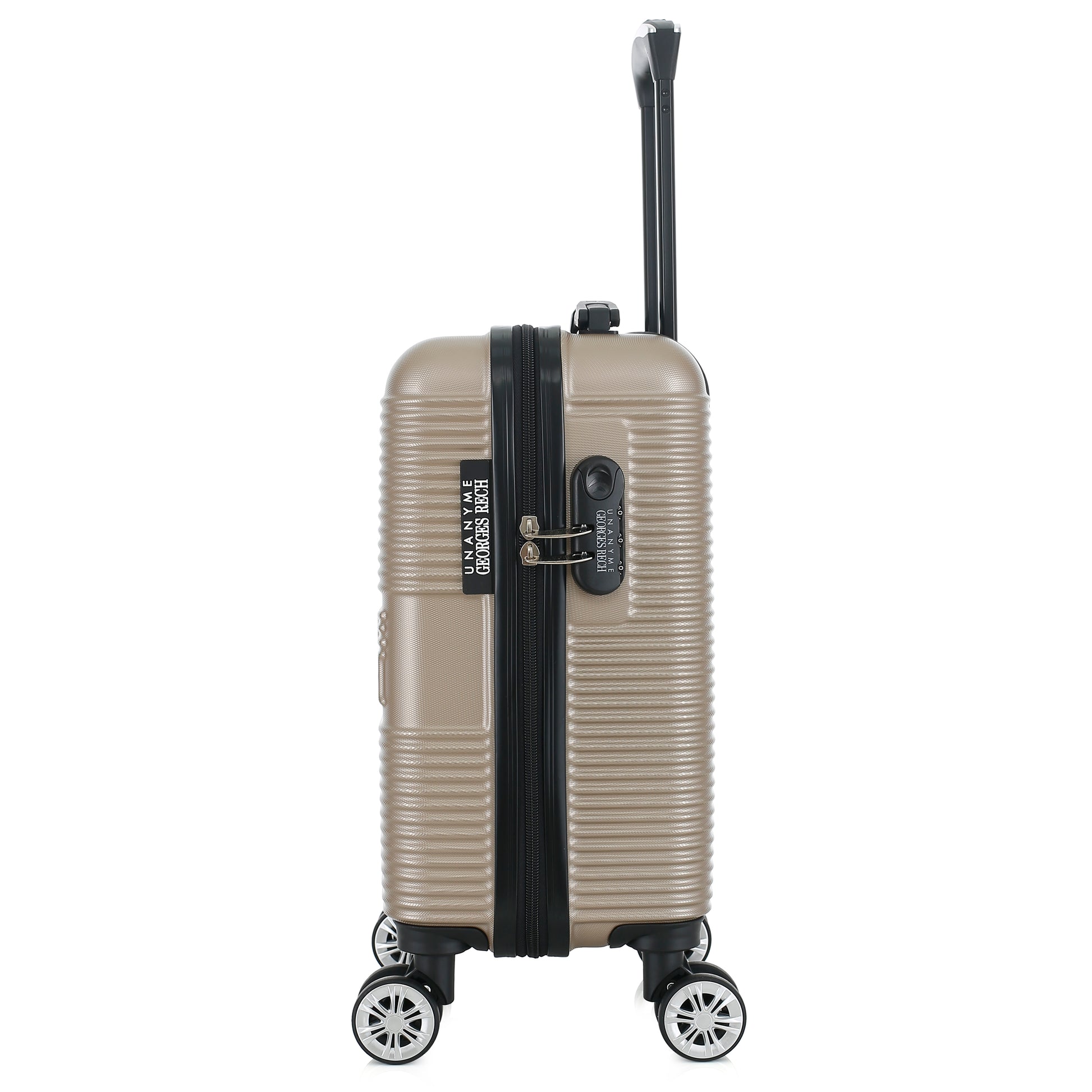 Valise beige de notre collection Georges Rech, Milan, taille XS, de côté