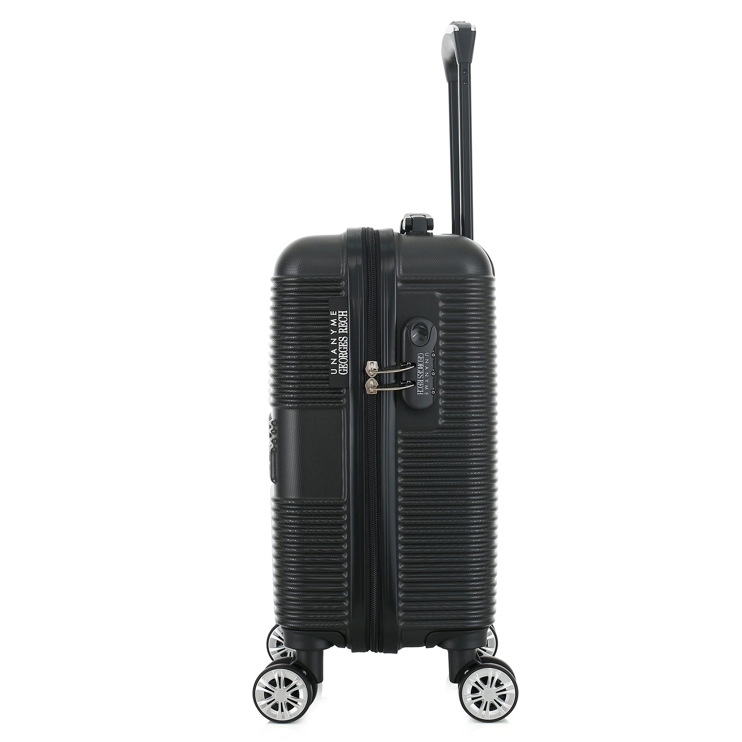 Valise noire de notre collection Georges Rech, Milan, taille XS, de côté