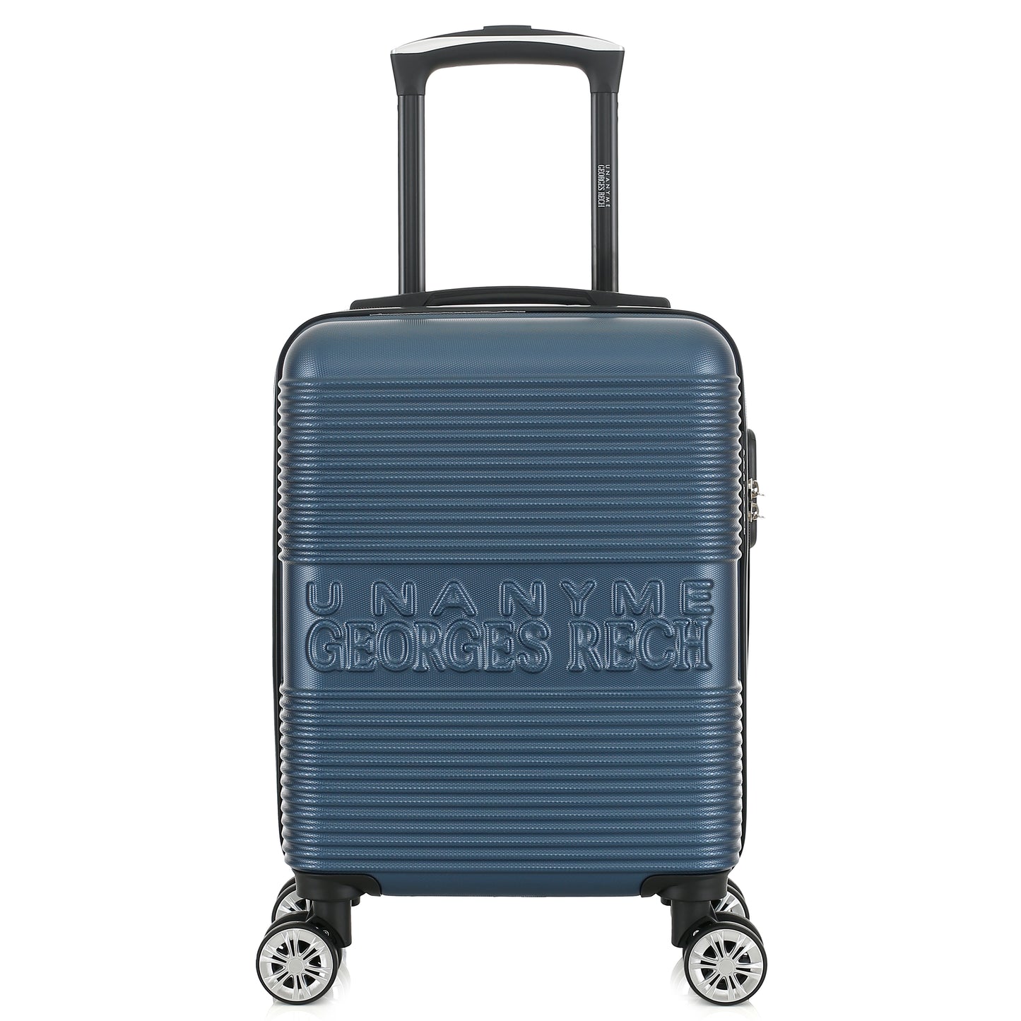 Valise bleue de notre collection Georges Rech, Milan, taille XS, de face