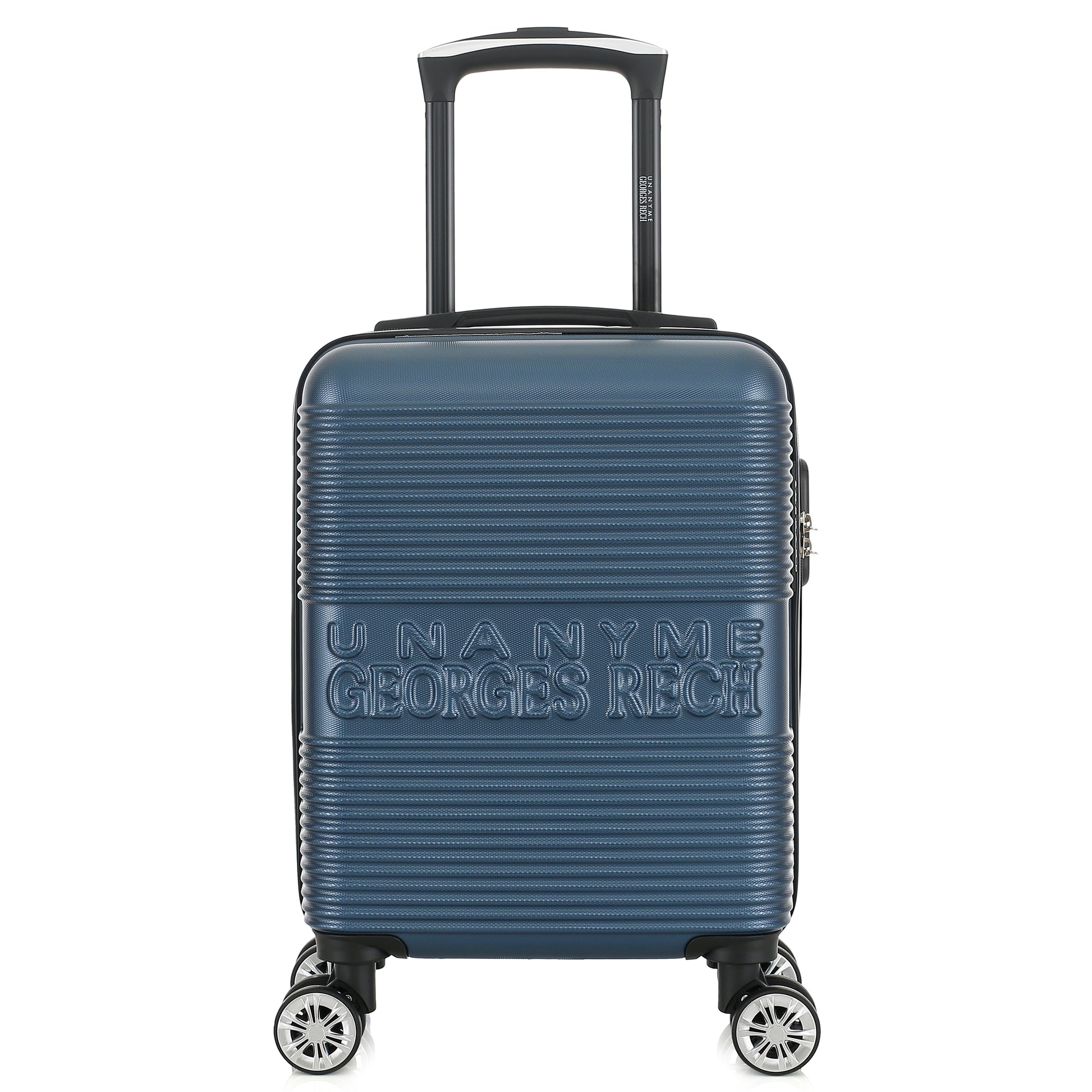 Valise bleue de notre collection Georges Rech, Milan, taille XS, de face