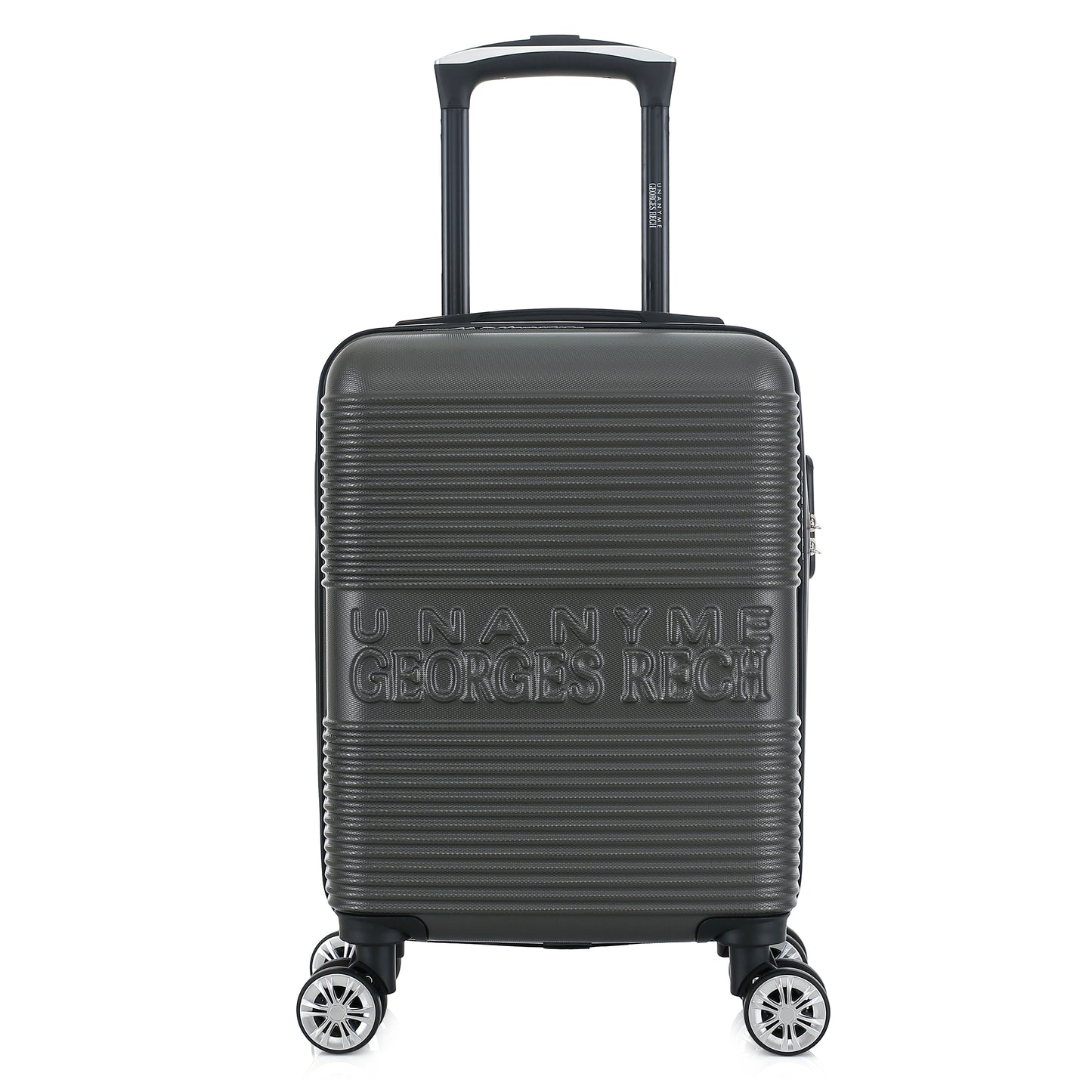 Valise grise de notre collection Georges Rech, Milan, taille XS, de face