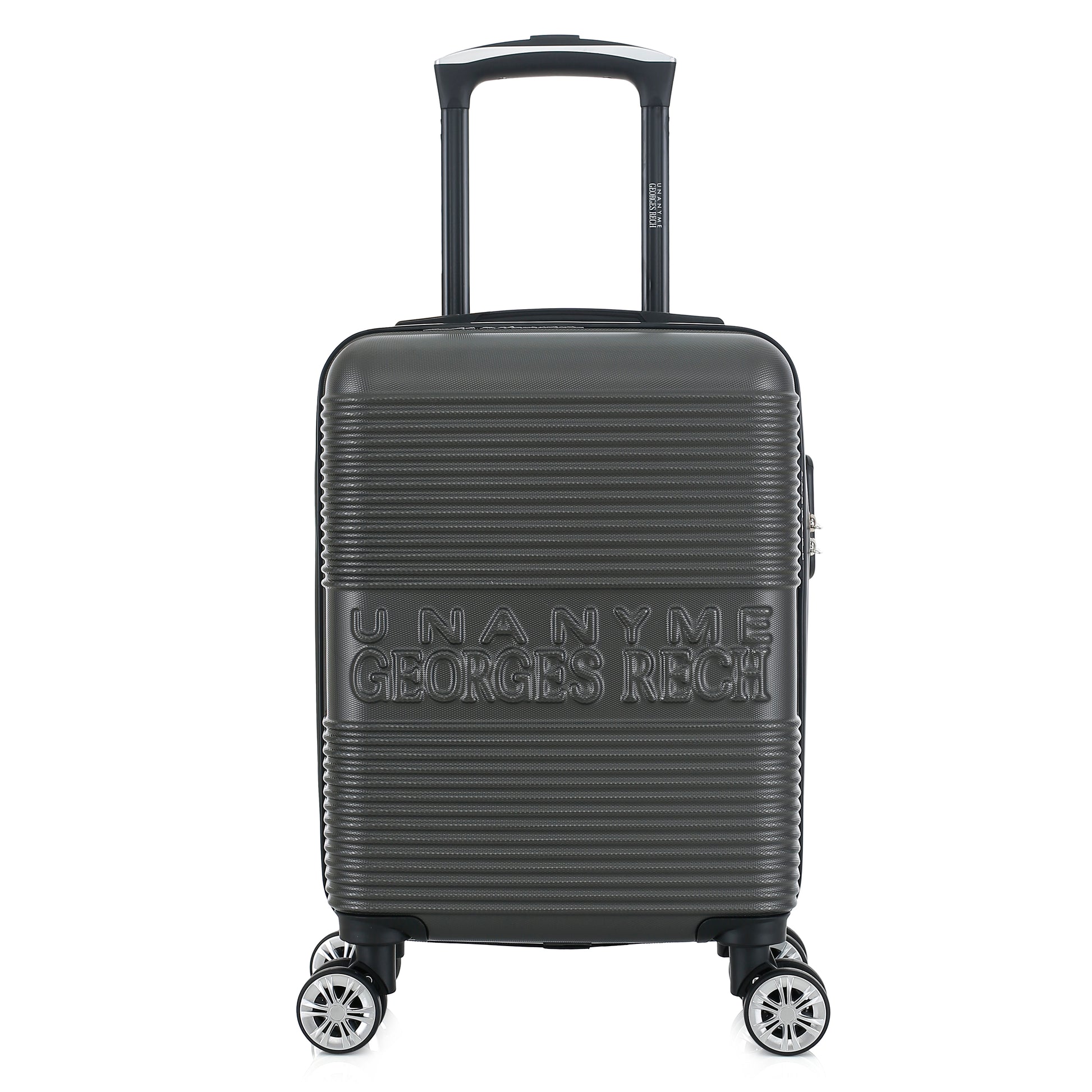 Valise grise de notre collection Georges Rech, Milan, taille XS, de face