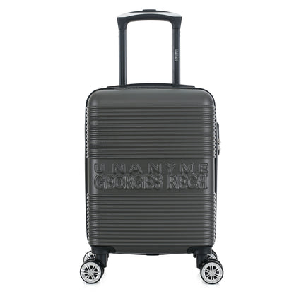 Valise grise de notre collection Georges Rech, Milan, taille XS, de face