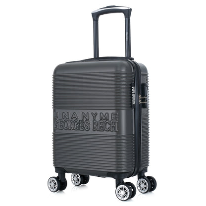 Valise grise de notre collection Georges Rech, Milan, taille XS, de 3/4