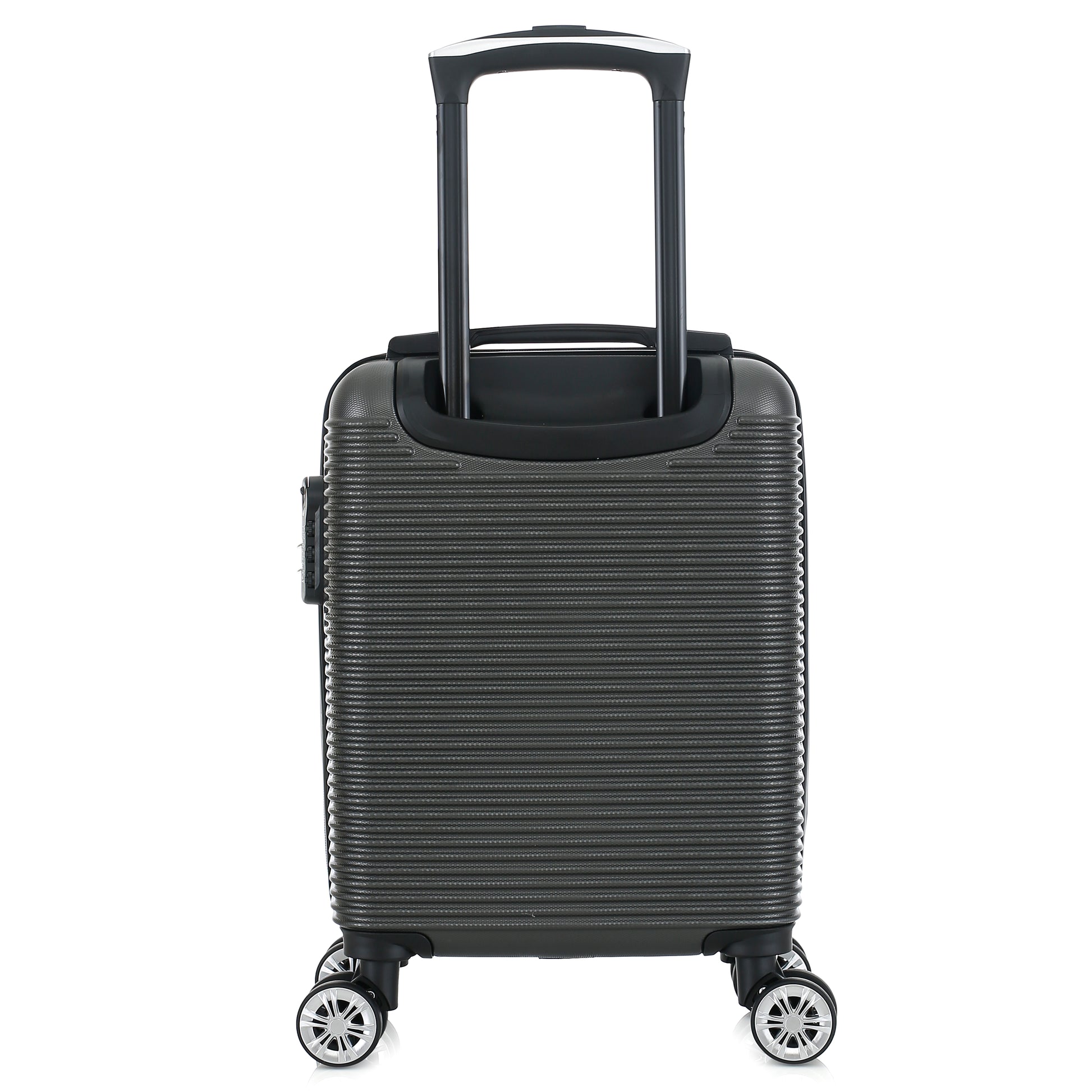 Valise grise de notre collection Georges Rech, Milan, taille XS, de dos
