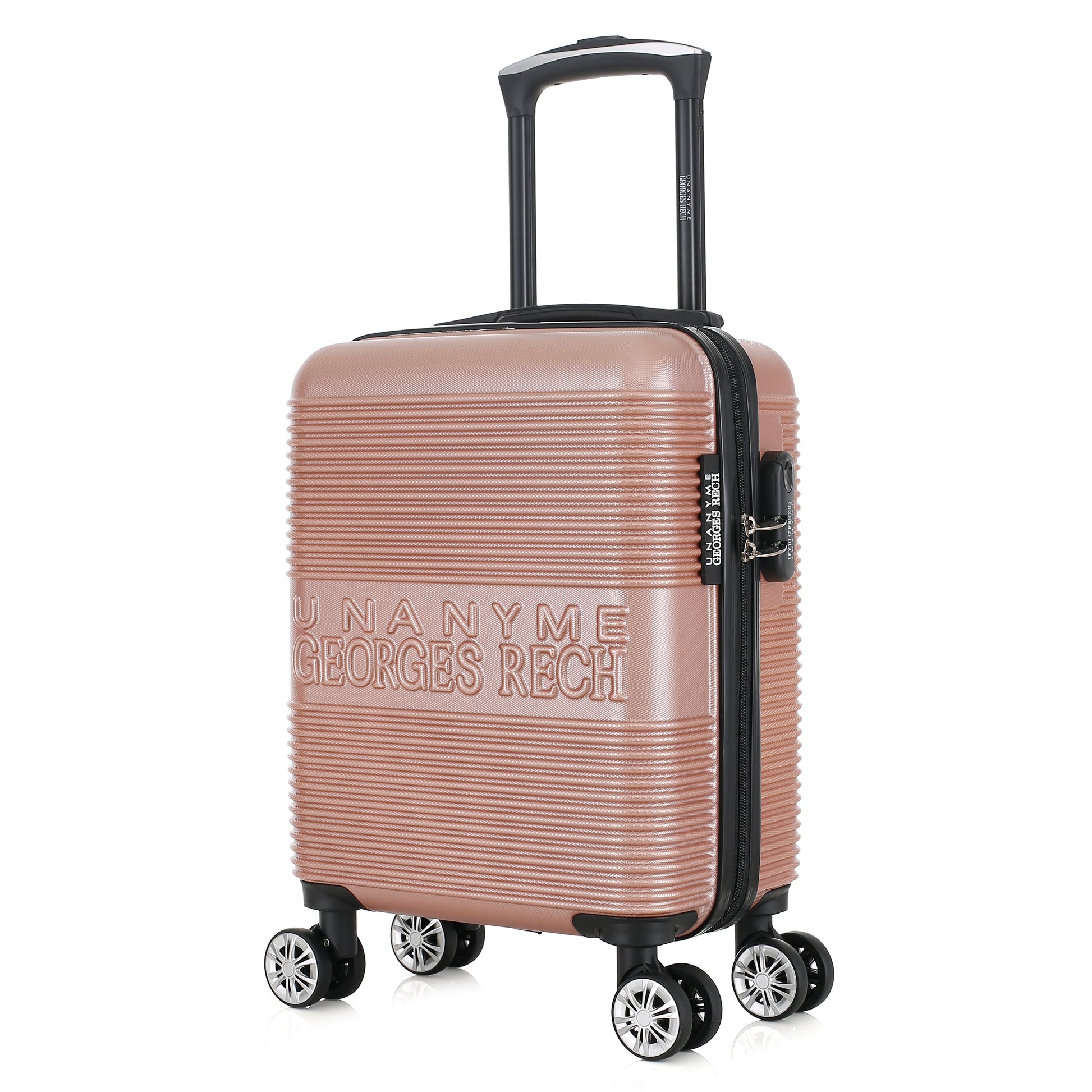 Valise rose de notre collection Georges Rech, Milan, taille XS, de 3/4