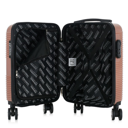 Valise rose de notre collection Georges Rech, Milan, taille XS, ouverte