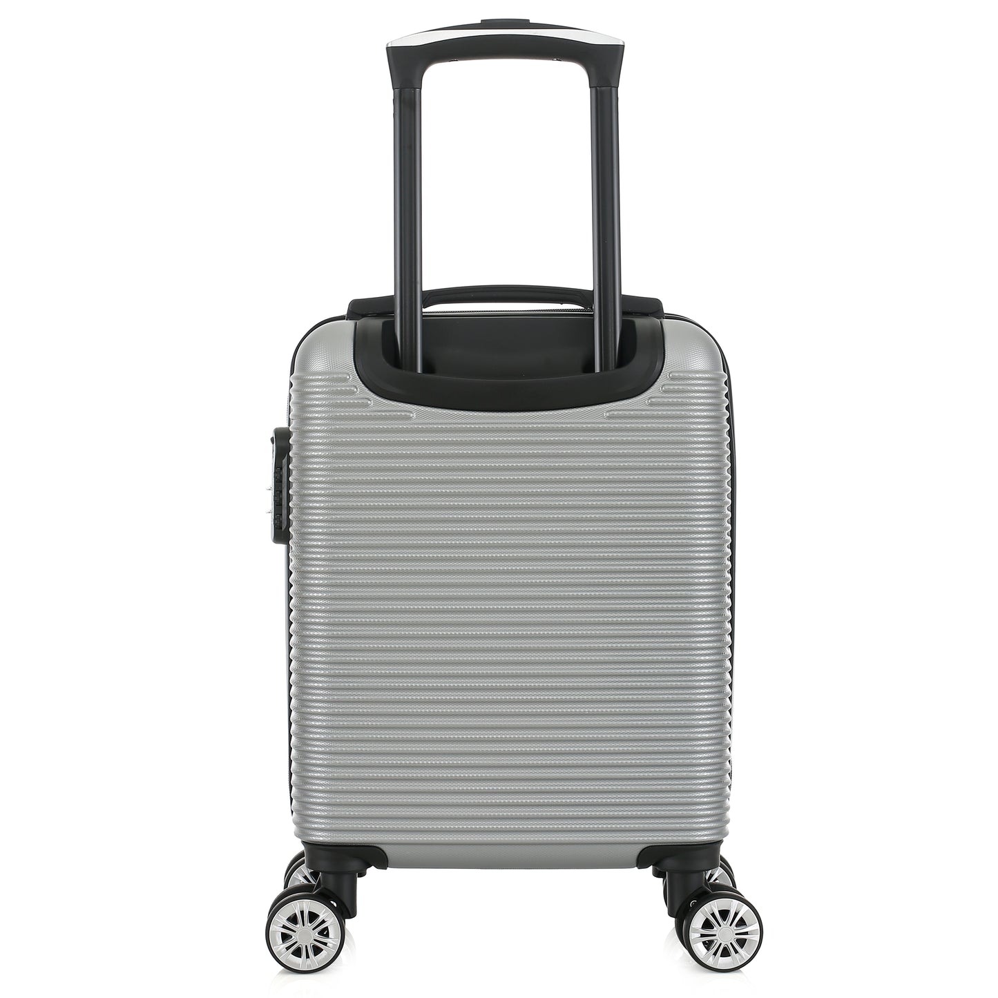 Valise argentée de notre collection Georges Rech, Milan, taille XS, de dos