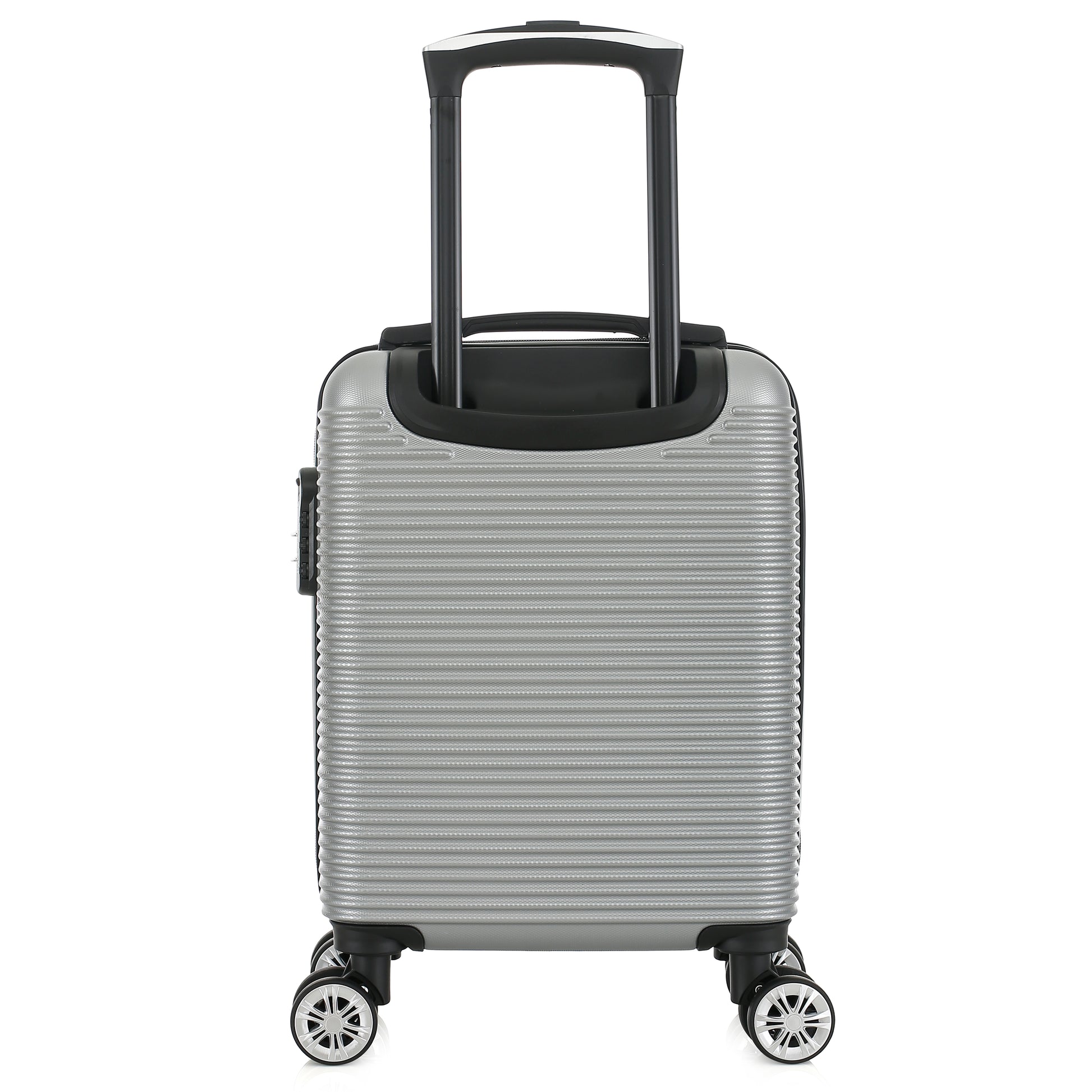 Valise argentée de notre collection Georges Rech, Milan, taille XS, de dos