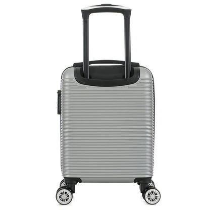 Valise argentée de notre collection Georges Rech, Milan, taille XS, de dos