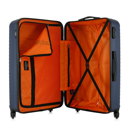 Valise bleue de notre collection Potiron Paris, Montmartre, taille L, ouverte
