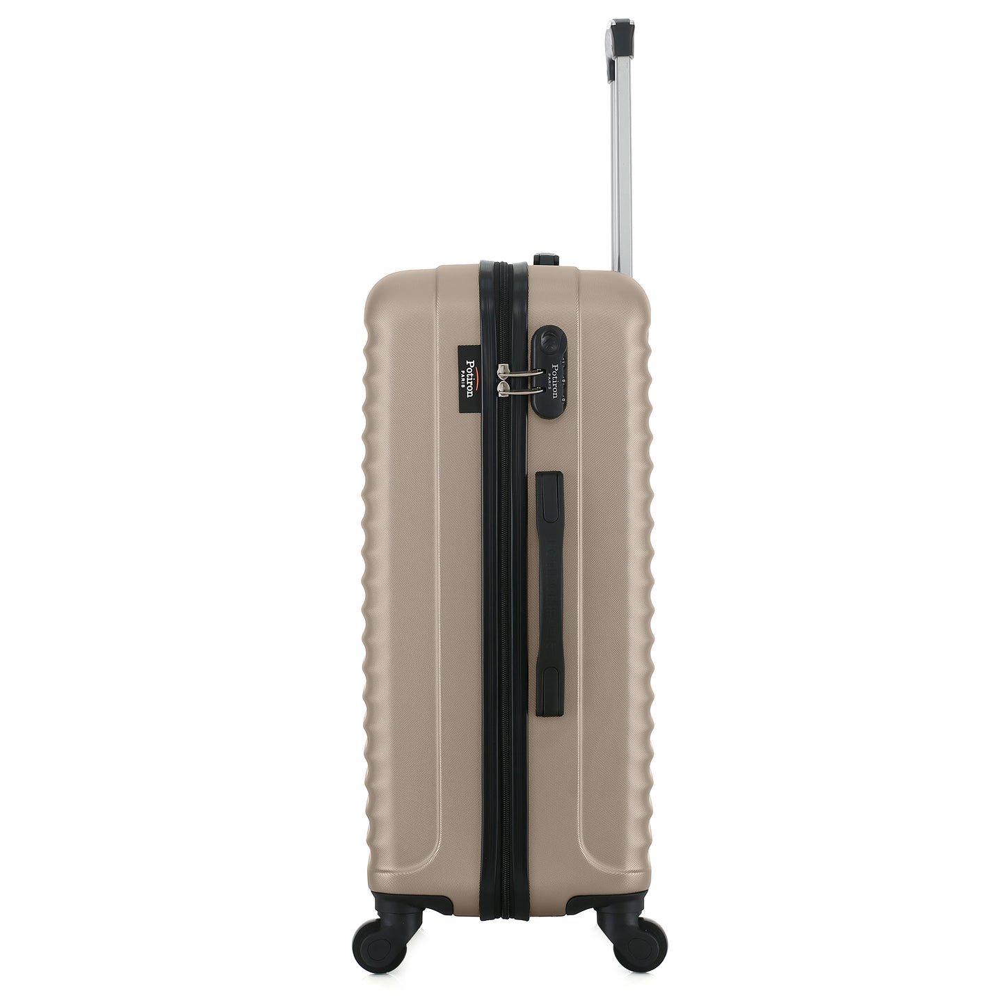 Valise beige de notre collection Potiron Paris, Montmartre, de côté
