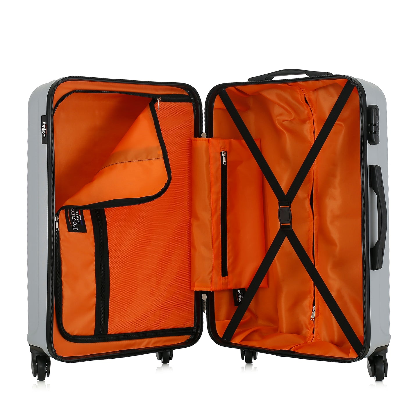 Valise silver de notre collection Potiron Paris, Montmartre, ouverte
