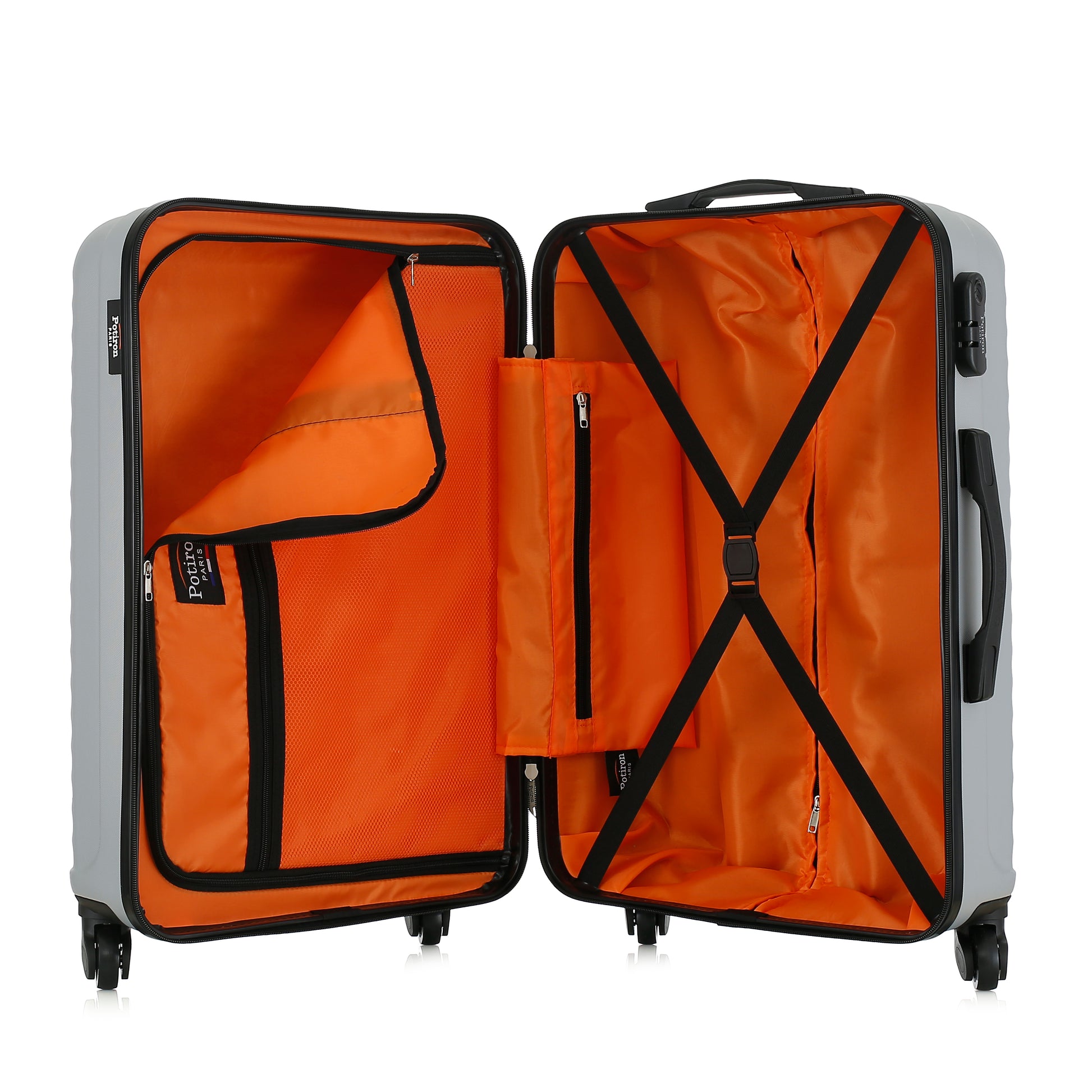 Valise silver de notre collection Potiron Paris, Montmartre, ouverte
