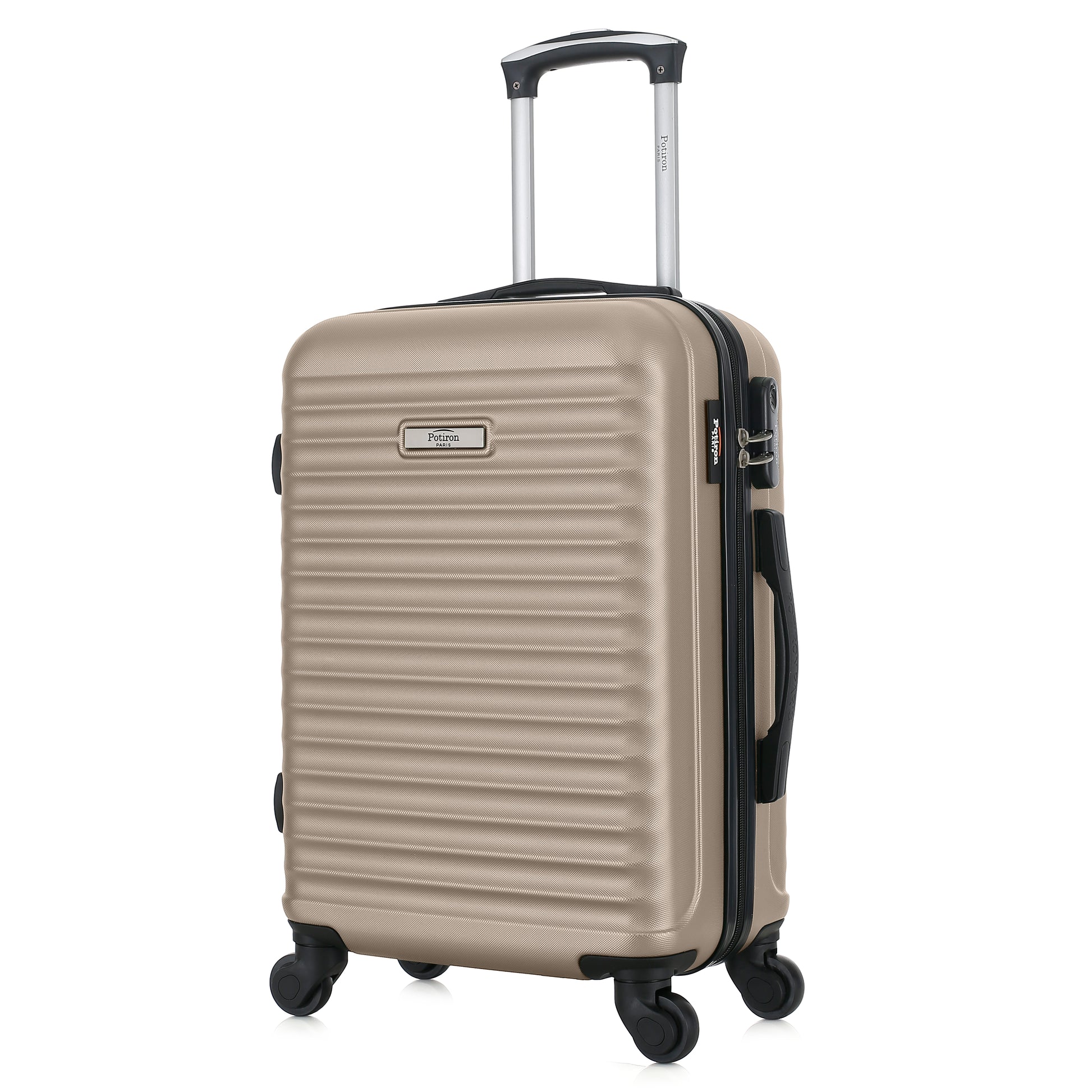 Valise beige de notre collection Potiron Paris, Montmartre, de 3/4