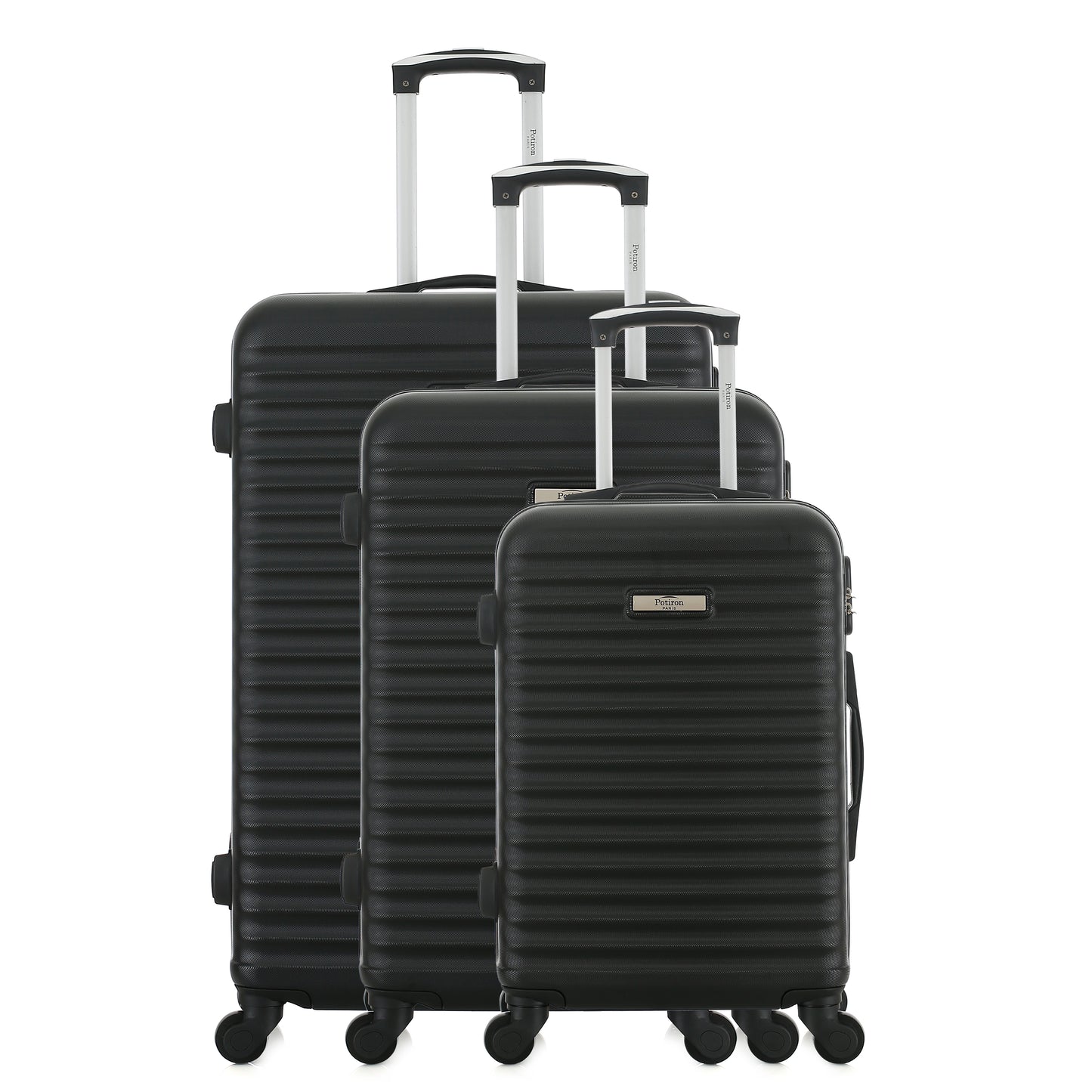 Set de 3 valises noires de notre collection Potiron Paris, Montmartre, de face