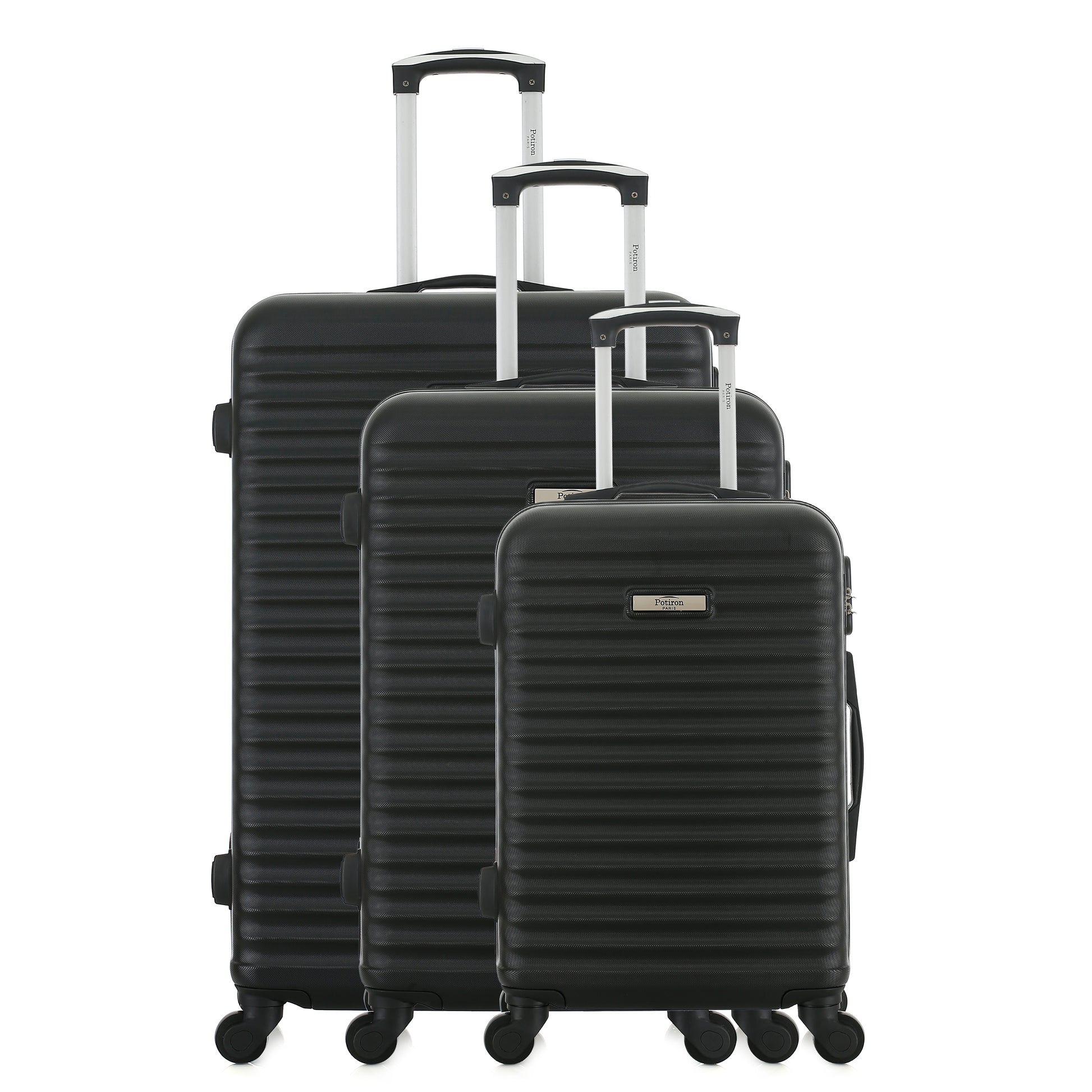 Set de 3 valises noires de notre collection Potiron Paris, Montmartre, de face