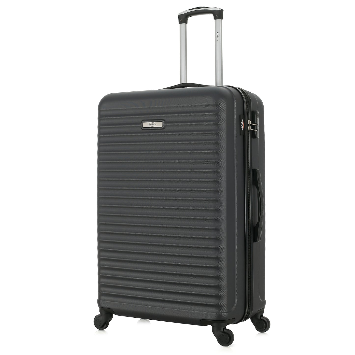 Grande valise grise de 3/4
