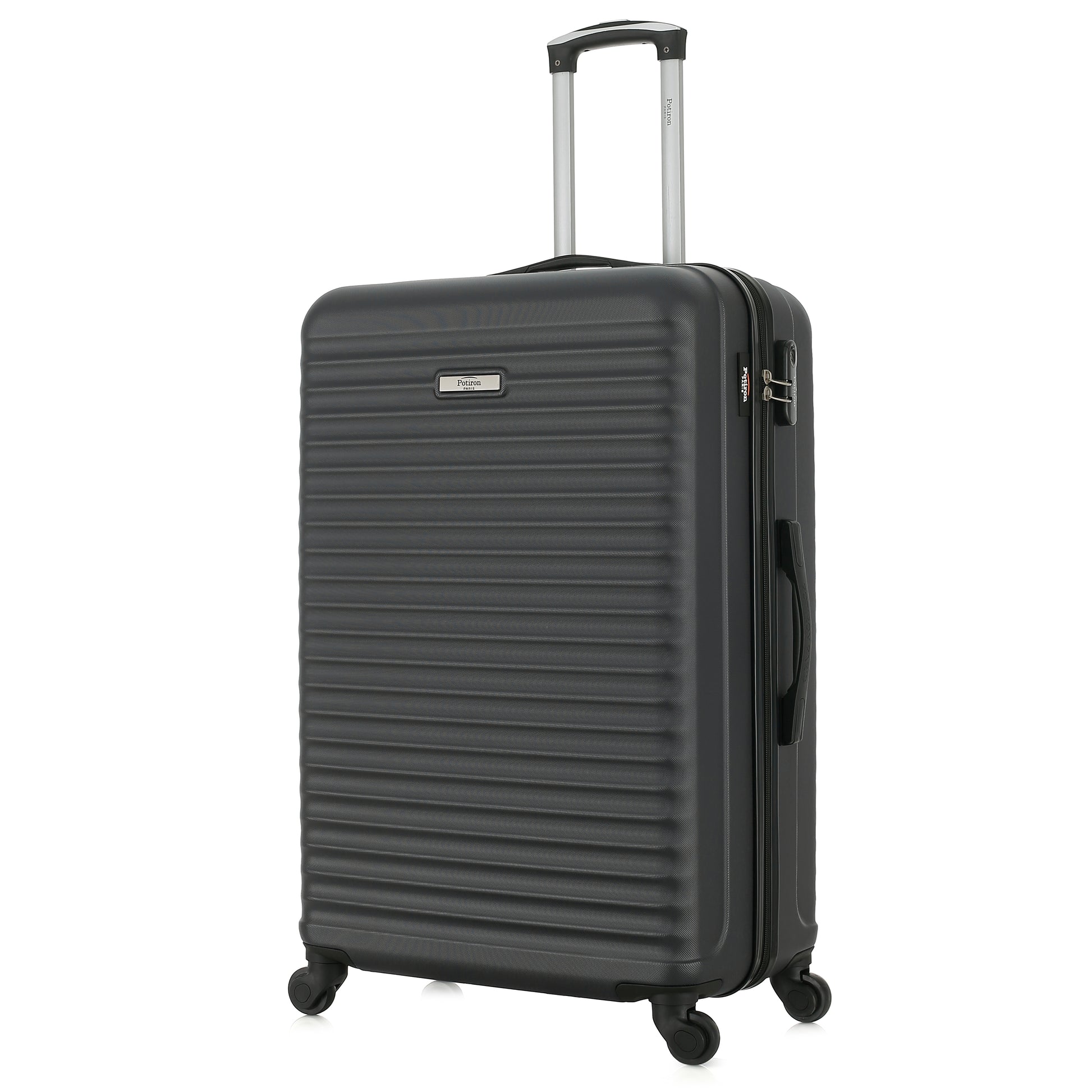 Grande valise grise de 3/4
